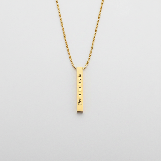 Collana Tubetto Personalizzabile – Incisione fino a 4 Lati