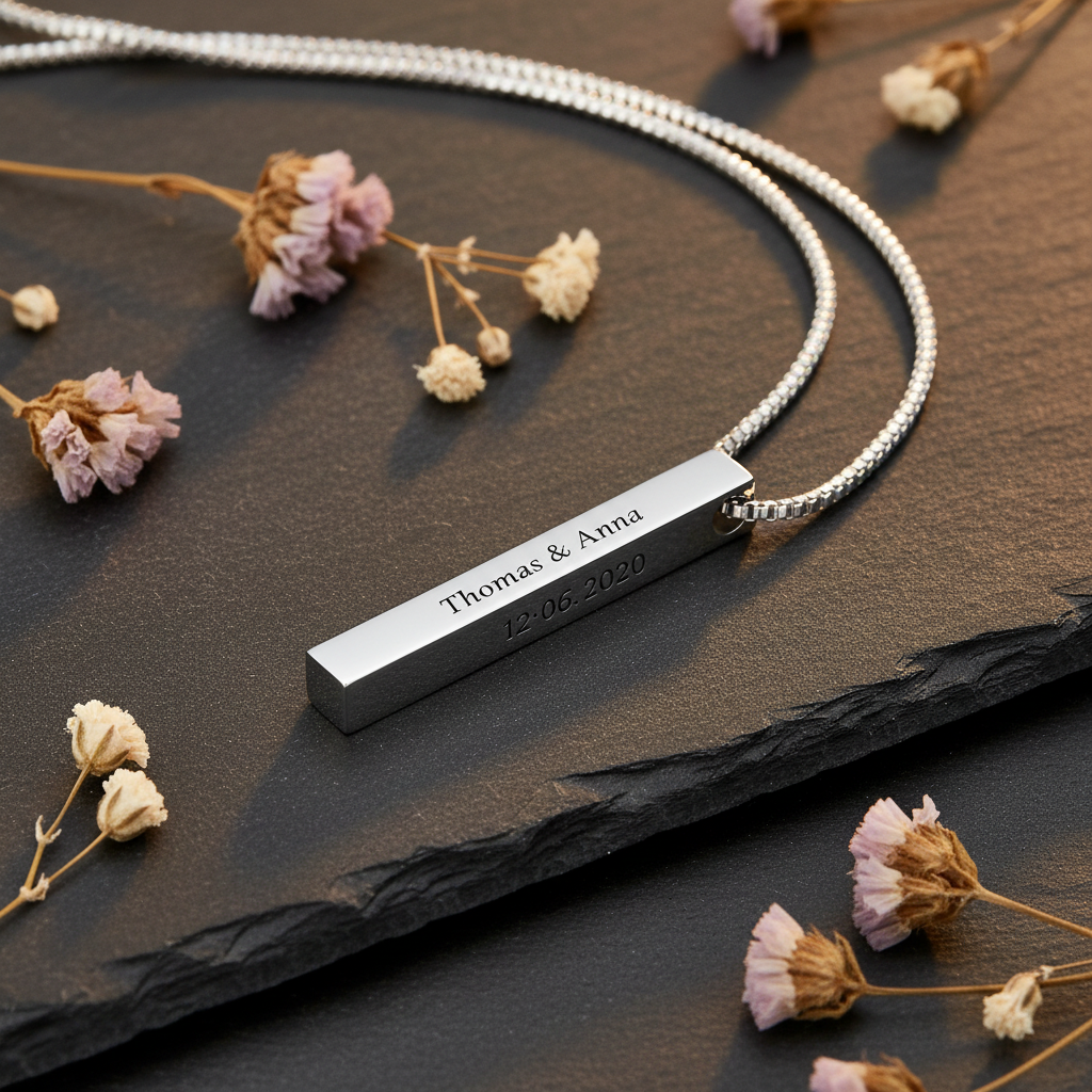 Collana Tubetto Personalizzabile – Incisione fino a 4 Lati