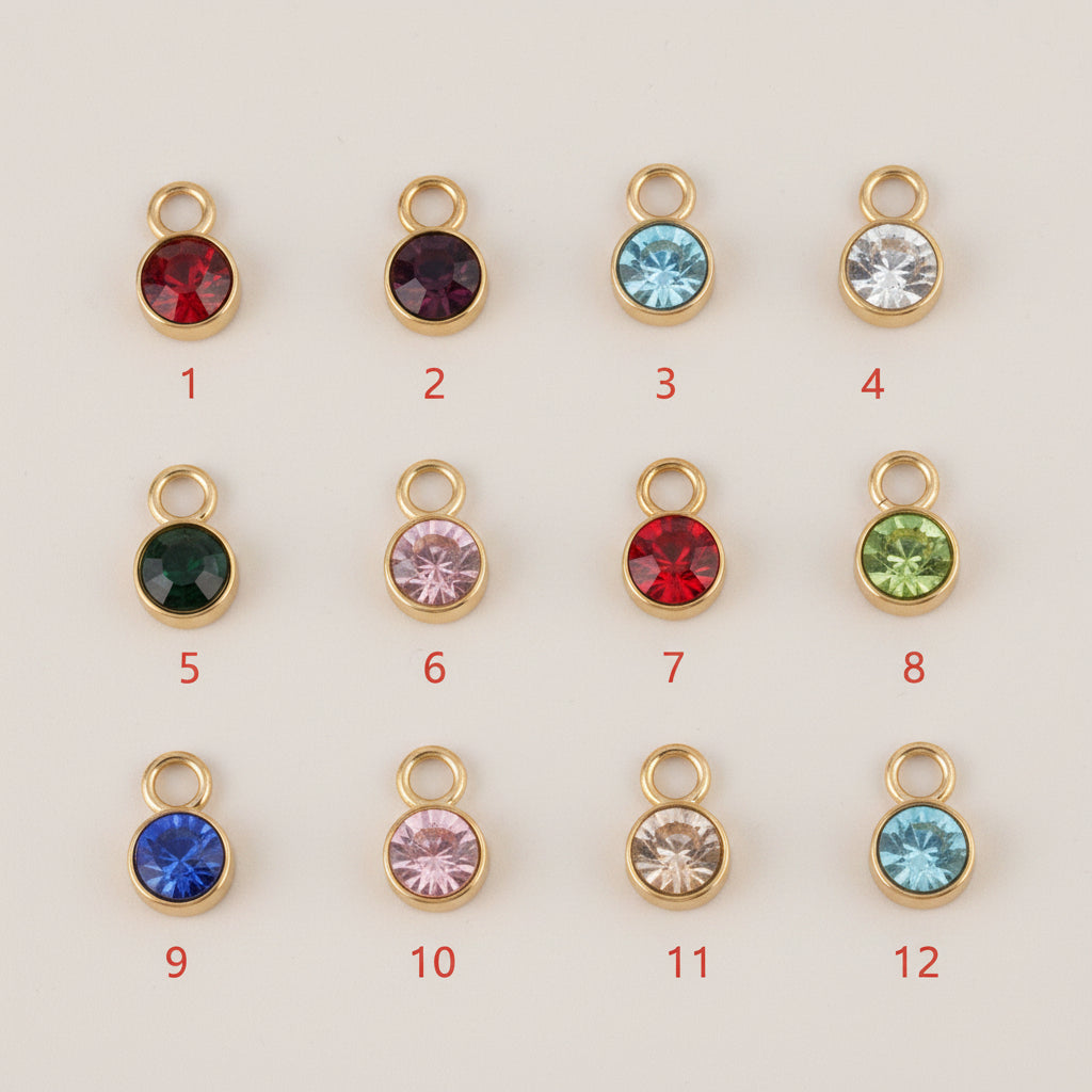Collana Nome con Punto Luce Personalizzata — Birthstone