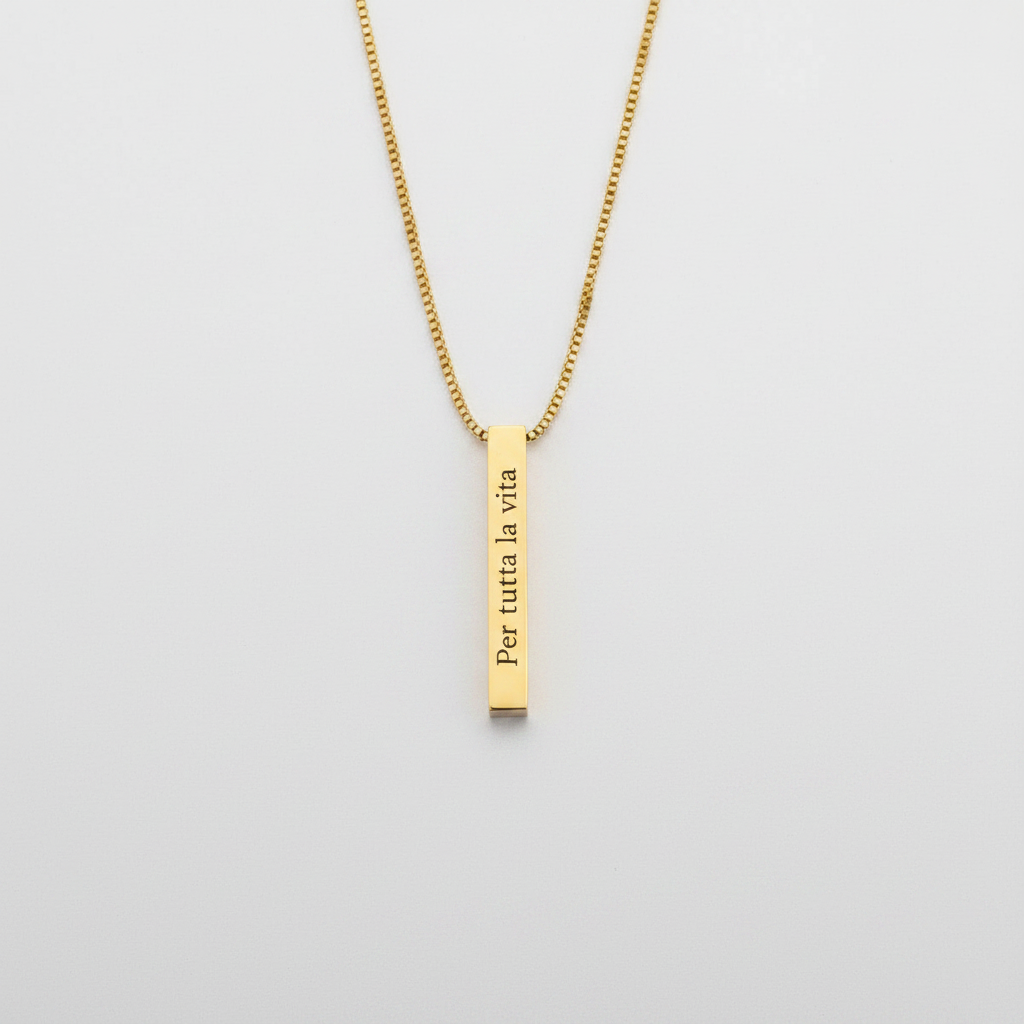 Collana Tubetto Personalizzabile – Incisione fino a 4 Lati