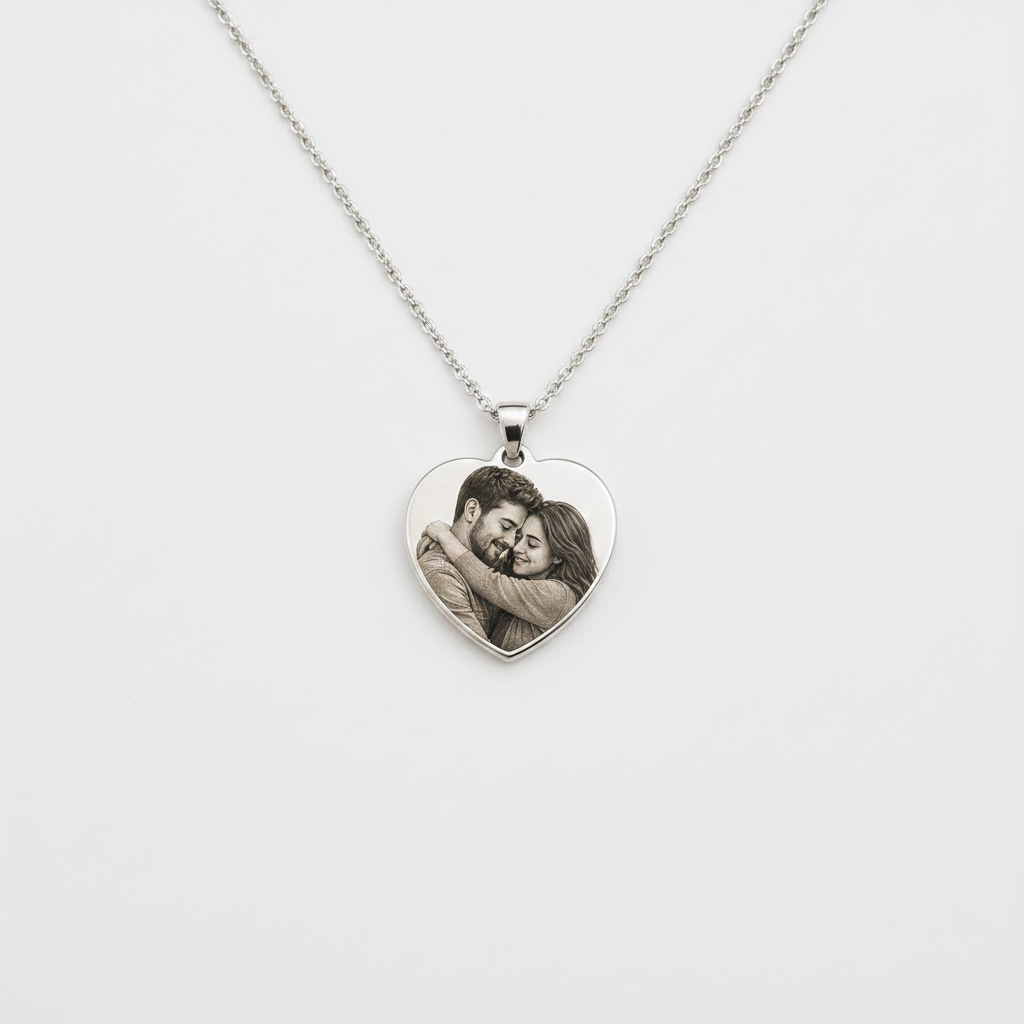 Collana Cuore con Foto e Dedica Personalizzata
