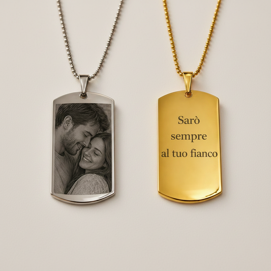 Collana Ciondolo Targhetta Personalizzata