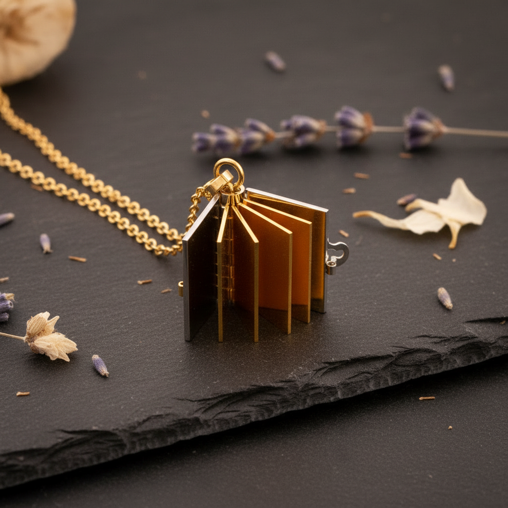 Collana Libro apribile con Frase Segreta