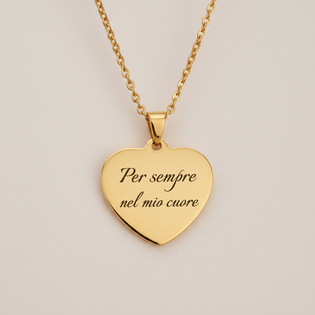 Collana Cuore con Foto e Dedica Personalizzata