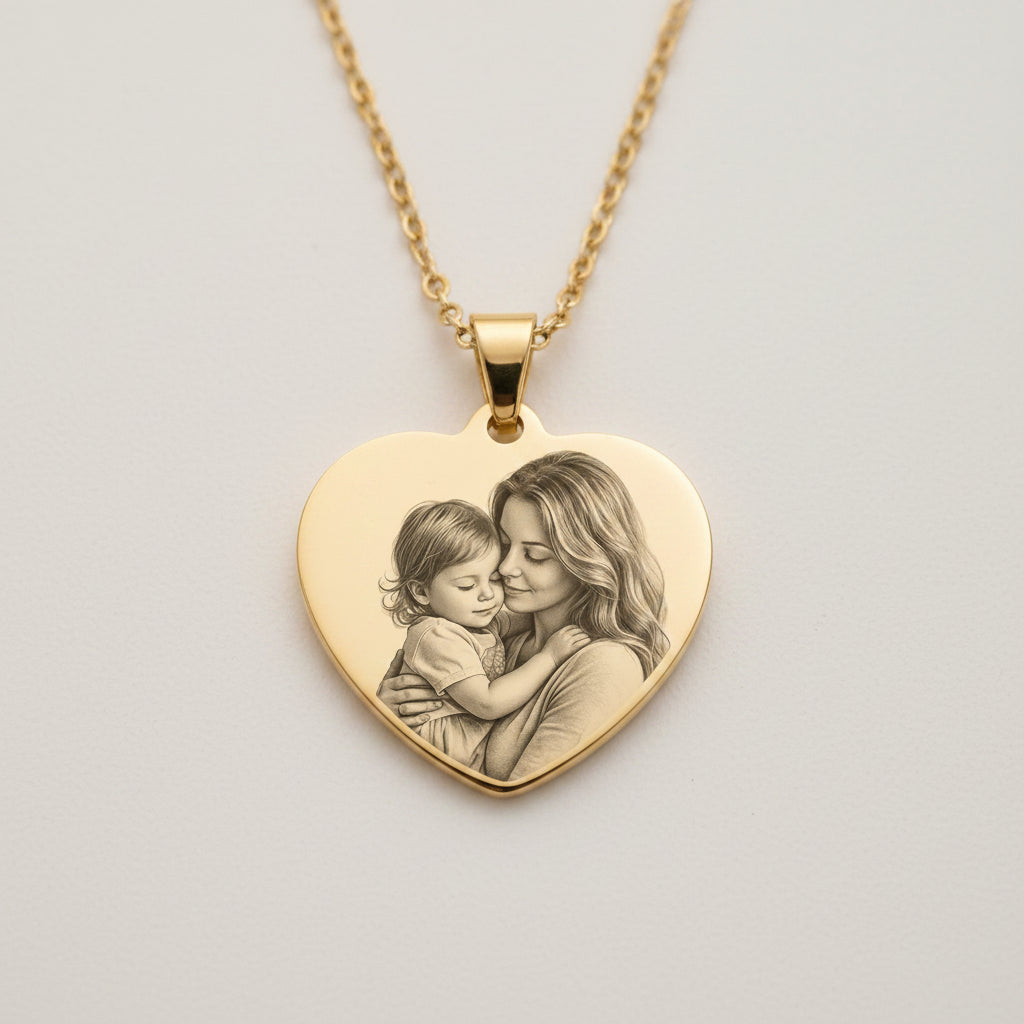 Collana Cuore con Foto e Dedica Personalizzata