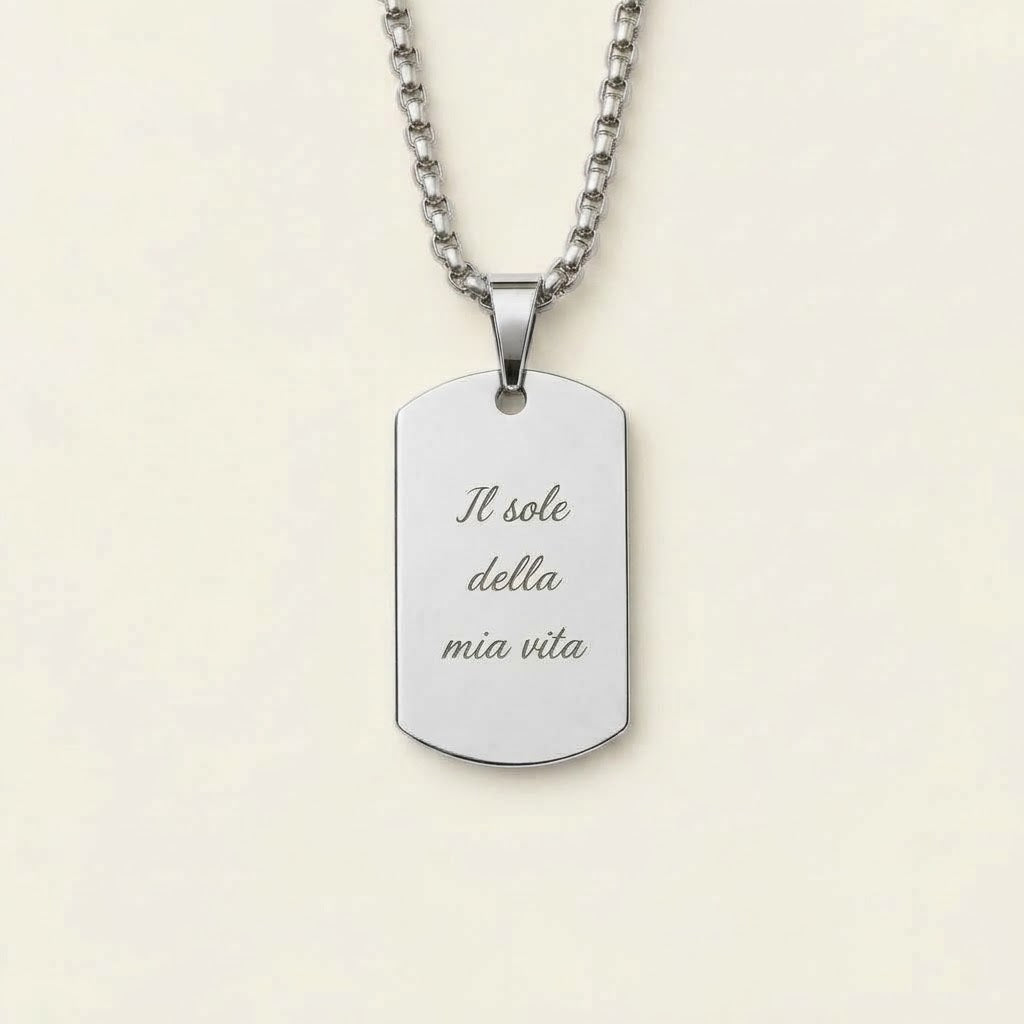 Collana Ciondolo Targhetta Personalizzata