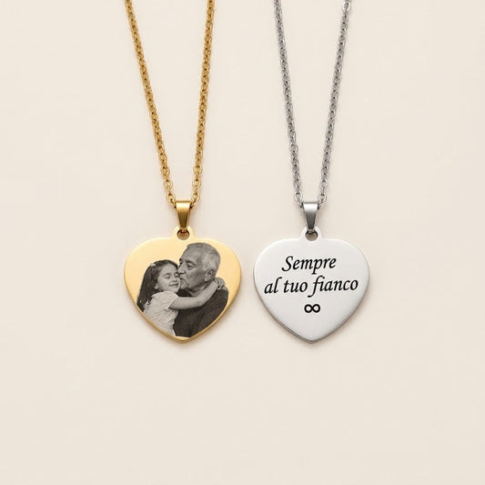 Collana Cuore con Foto e Dedica Personalizzata